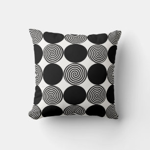Coussin Points noirs et persiennes sur blanc