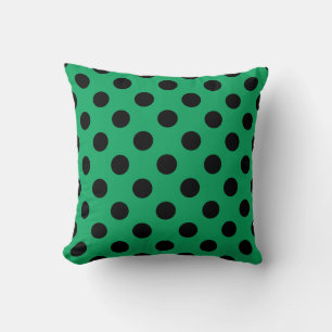 Coussin Points noirs sur fond vert frais
