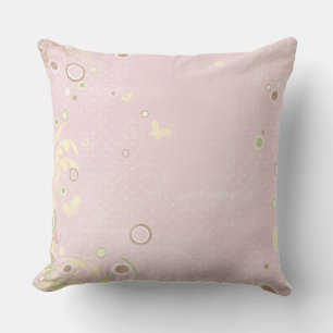 Coussin Points Papillon rose doux Lancer l'oreiller