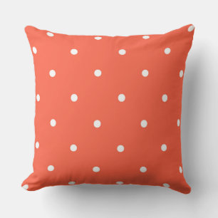 Coussin points rouges et blancs tomates