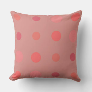 Coussin Points saumons et roses