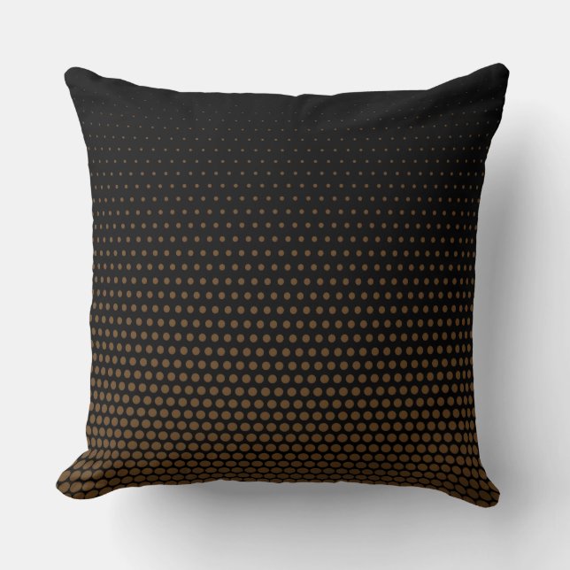 Coussin Points Techno Brown foncés Noir moderne (Recto)