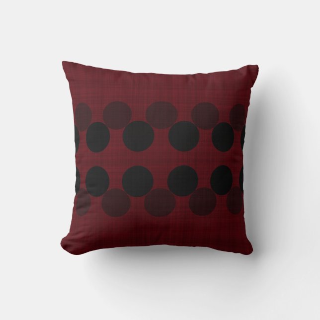 Coussin points texturés noirs et rouges 3 (Recto)