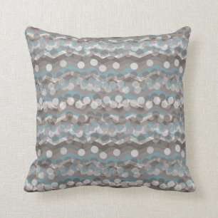 Coussin Points ZigZag Brown gris bleu