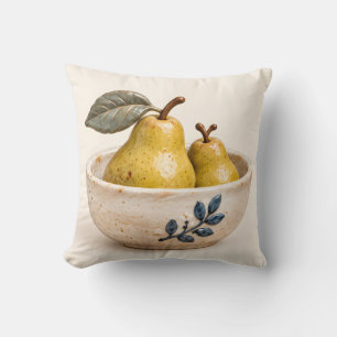 Coussin Poires céramiques dorées Bol en poterie rustique