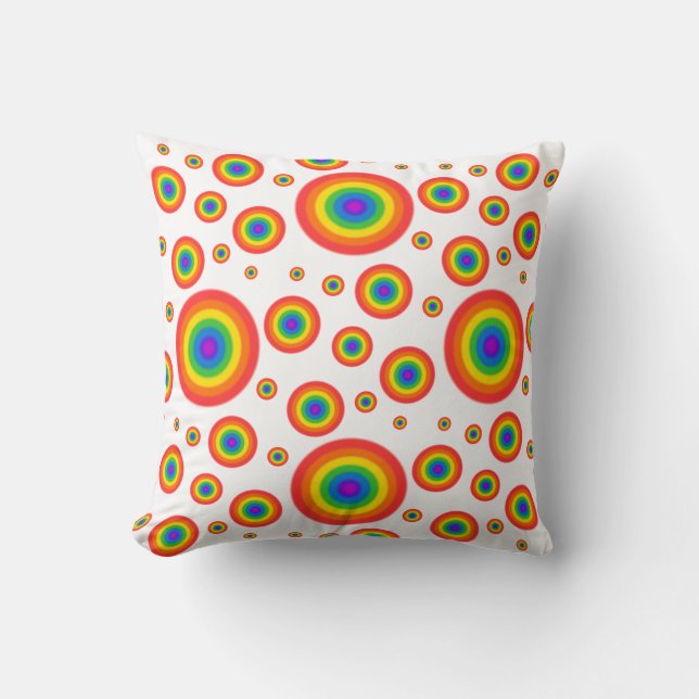 Coussin Pois arc-en-ciel (Recto)