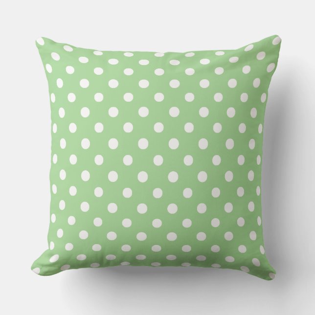 Coussin Pois blancs Jumbo sur Apple Green (Recto)