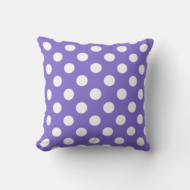 Coussin Pois blancs sur perwinkle (Recto)