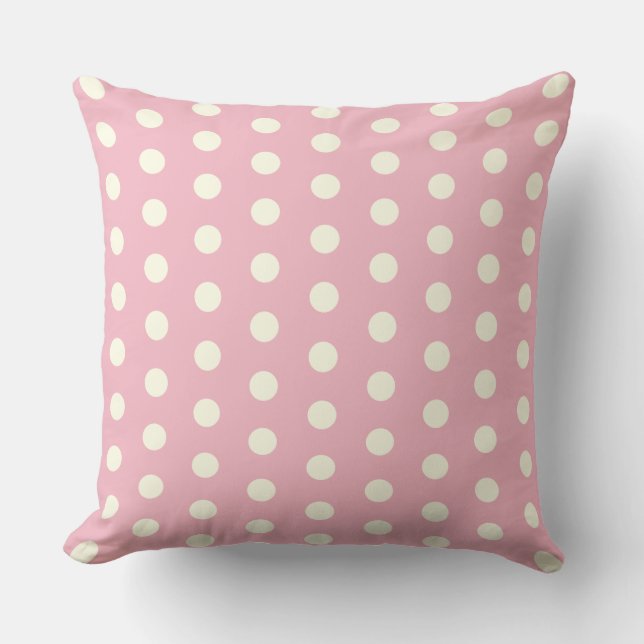 Coussin Pois blancs sur rose clair (Recto)