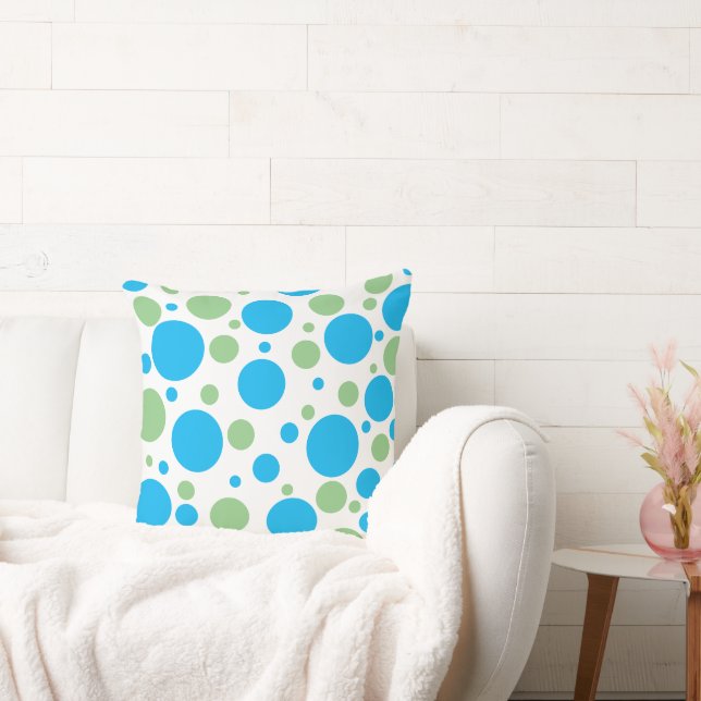 Coussin Pois bleu vert (Canapé)