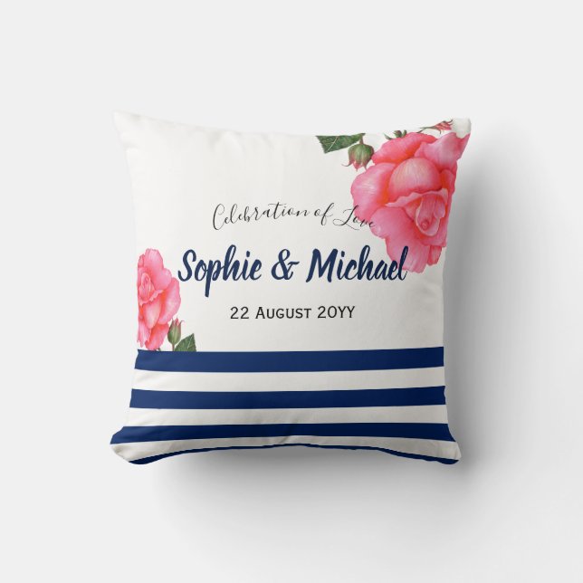 Coussin Pois de roses roses roses Chic Shabby (Recto)