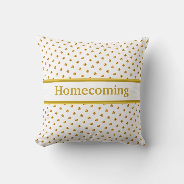 Coussin Pois d'or en blanc (Recto)