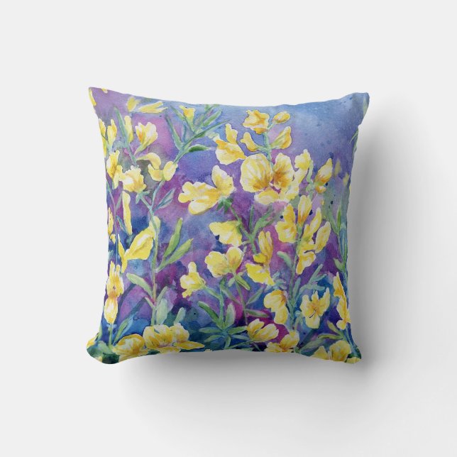 Coussin "Pois doux des Prairies sauvages" Lancer l'oreille (Recto)