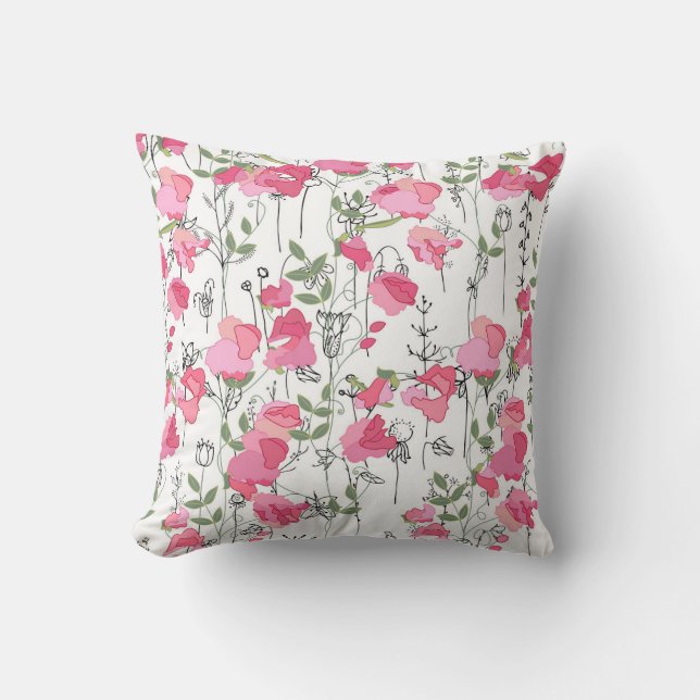Coussin Pois doux : Texture Florale d'été. (Recto)