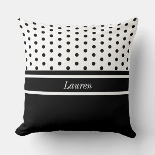 Coussin Pois élégants en noir et blanc