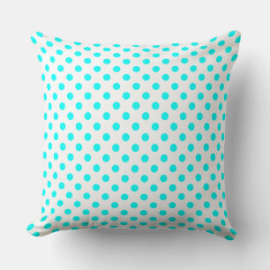 Coussin Pois en bleu clair sur blanc