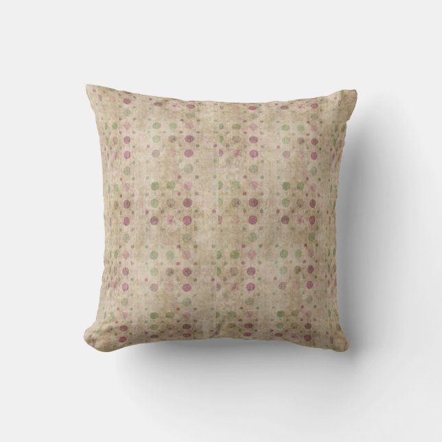 Coussin Pois en violet et vert (Recto)