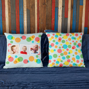 Coussin Pois et photos personnalisés