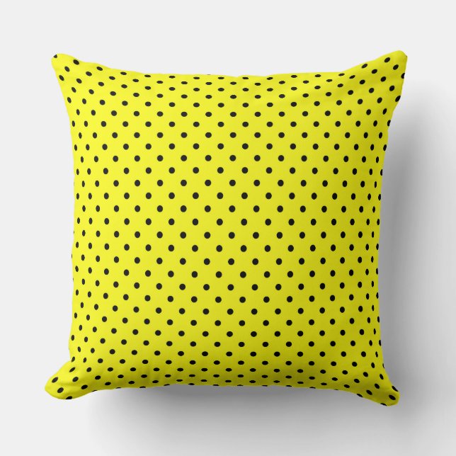 Coussin Pois jaune noir (Recto)