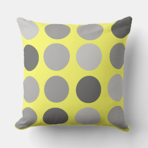 Coussin Pois jaunes et gris lancent l'oreiller