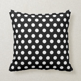 Coussin pois noir et blanc