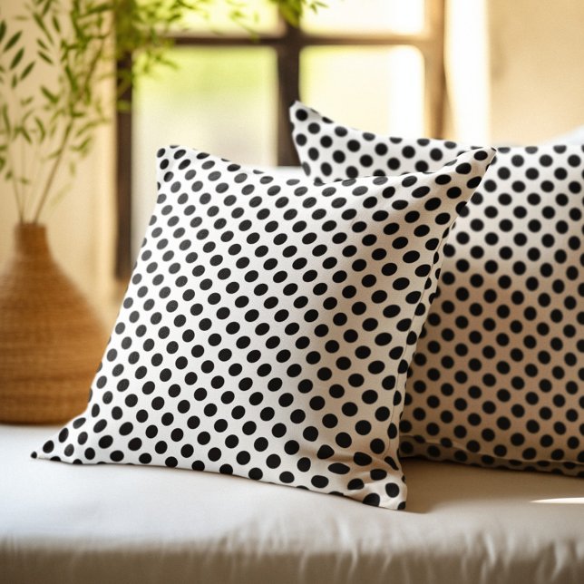 Coussin Pois noirs et blancs (Créateur téléchargé)