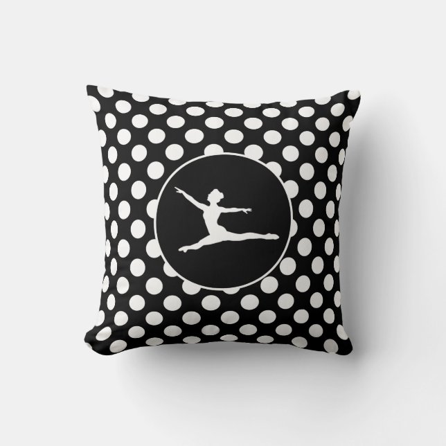 Coussin Pois noirs et blancs; Ballet (Recto)