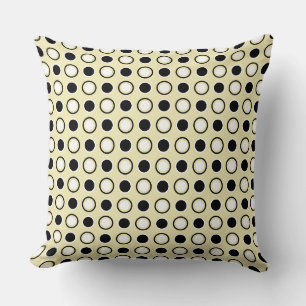 Coussin Pois noirs et jaunes