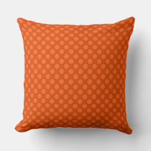 Coussin Pois orange sur arrière - plan orange