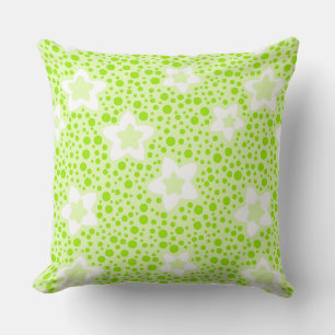 Coussin Pois rétro vert vif avec motif floral