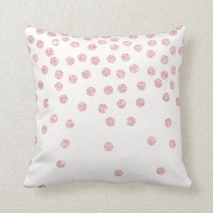 Coussin pois rose girly de confettis de parties