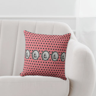Coussin Pois rose noir amusant unique Wild West Buffalo
