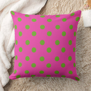 Coussin Pois vert d'Apple sur le rose de diva