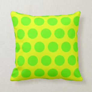 Coussin Pois verts citron et citron vert