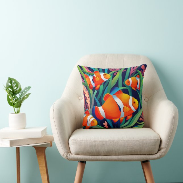 Coussin Poisson Clown Dans Les Algues (Chaise)