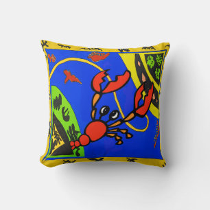 Coussin Poisson-crevettes bouilli Abstrait