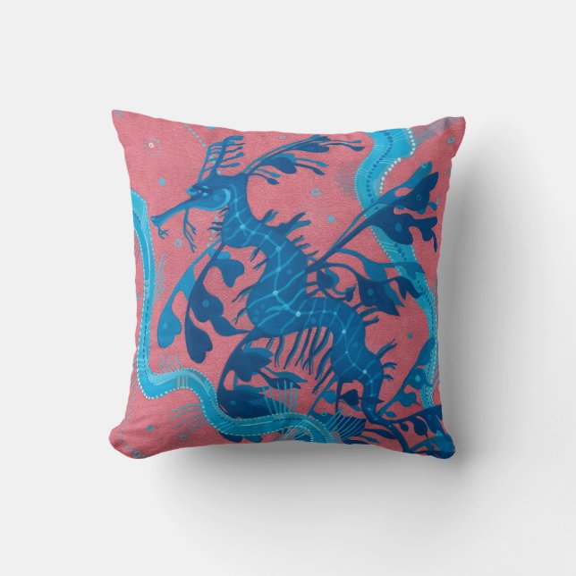Coussin Poisson de mer de dragon de mer feuillu Peinture s (Recto)