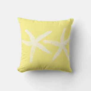 Coussin Poisson d'étoile blanche Sunny Jaune Sunshine Plag