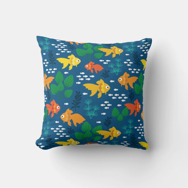Coussin Poisson d'or dans l'aquarium (Recto)