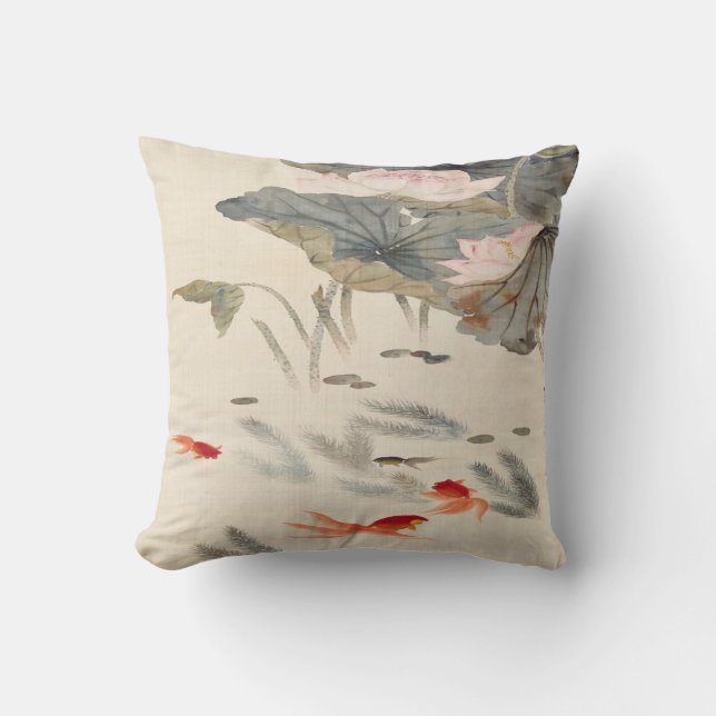 Coussin Poisson d'or dans Lotus Pond (Recto)