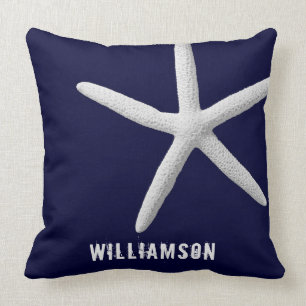 Coussin Poisson-étoile blanche tropicale sur la plage ble