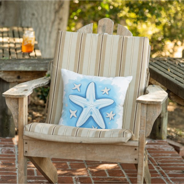 Coussin Poisson étoilé en bleu (Chaise)