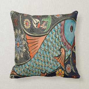 Coussin Poisson mosaïque