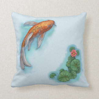 Coussin Poisson orange et blanc Koi