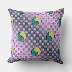 Coussin Poissons & Coq de métal