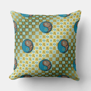 Coussin Poissons & Dragon de Terre