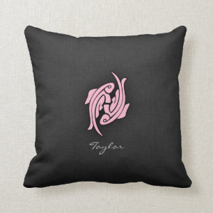 Coussin Poissons rose pâle