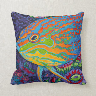 Coussin Poissons tropicaux brillants I