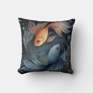 Coussin Poissons Zodiaque Astrologie Anniversaire Mystique