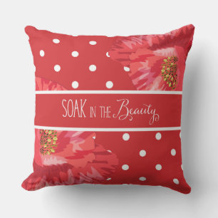 Coussin Poitrine dans les pavots chauds et Pois Jeter Pi